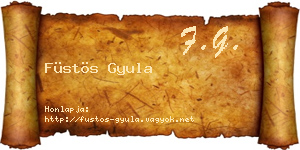 Füstös Gyula névjegykártya