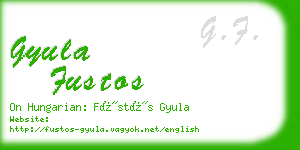 gyula fustos business card